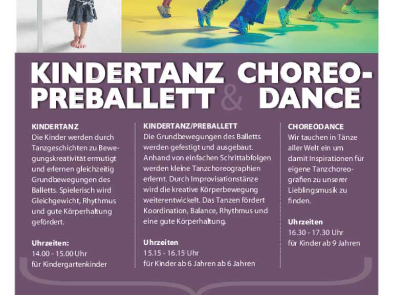 Kindertanz + Preballett + Choreodance 