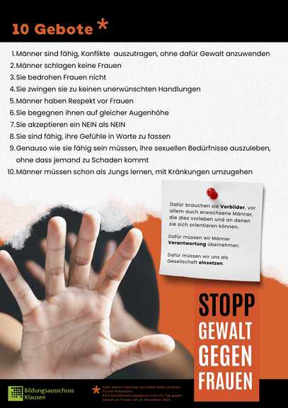 Sensibilisierungsaktion Klausen- Int. Tag gegen Gewalt an Frauen