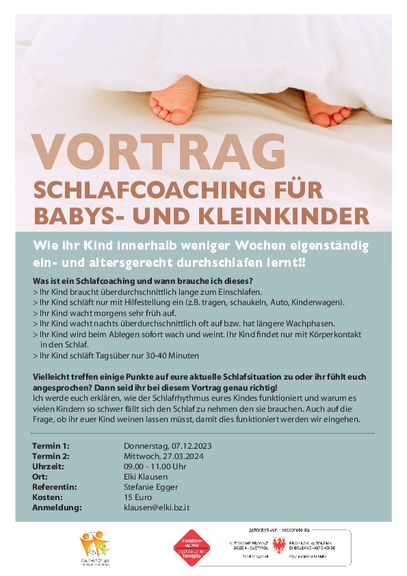 Vortrag - Schlafcoaching für Babys- und Kleinkinder