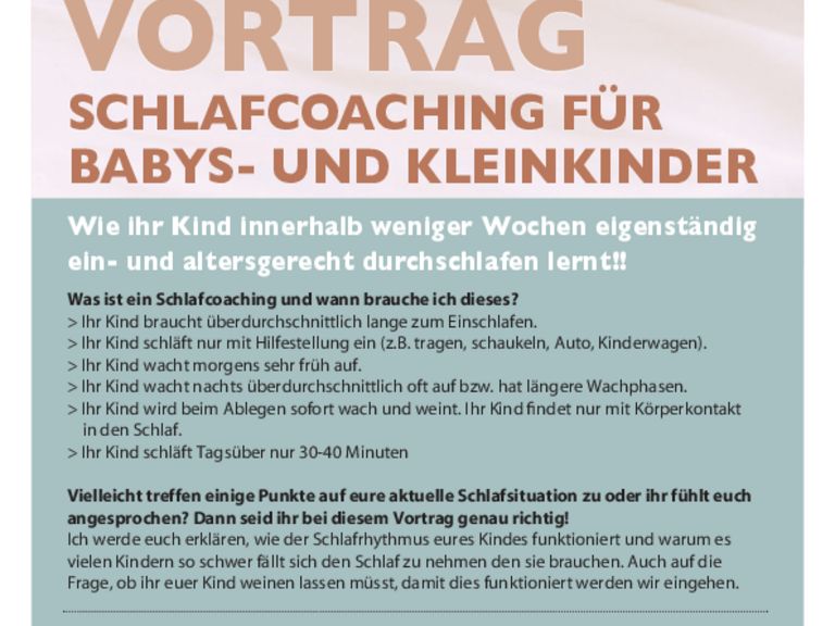 Vortrag - Schlafcoaching für Babys- und Kleinkinder 