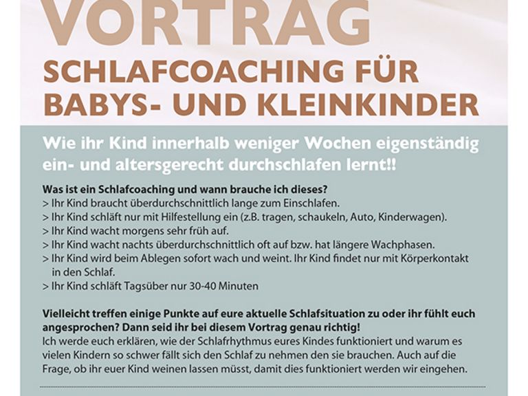 Vortrag - Schlafcoaching für Babys- und Kleinkinder 