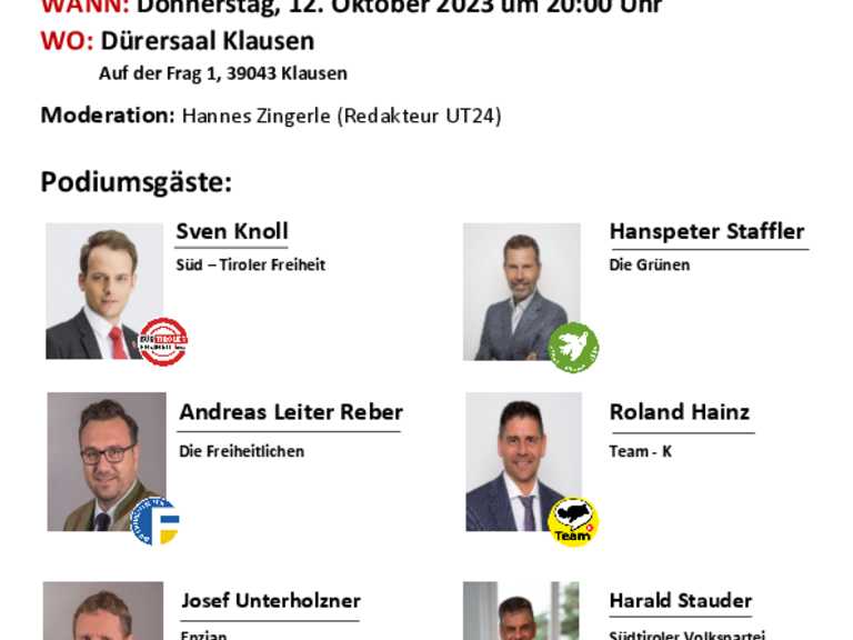 Podiumsdiskussion zu den Landtagswahlen 2023