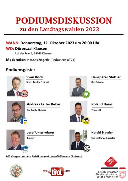 Podiumsdiskussion zu den Landtagswahlen 2023