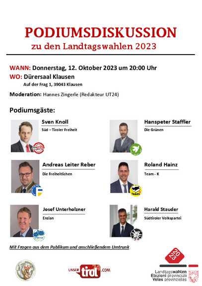 Podiumsdiskussion zu den Landtagswahlen 2023