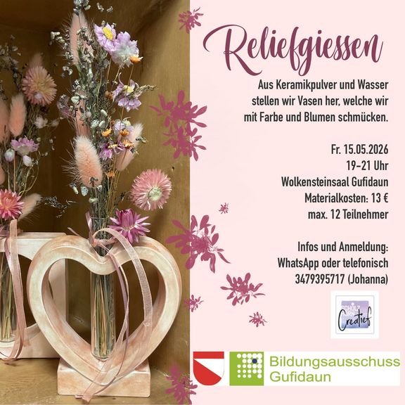 Kurs Reliefgiessen mit Creatief