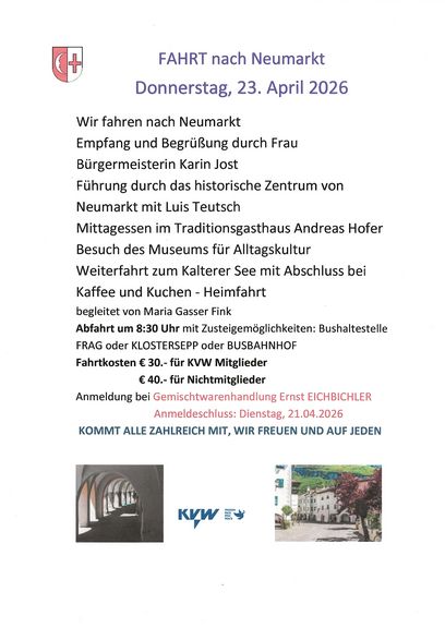 Tagesfahrt nach Neumarkt