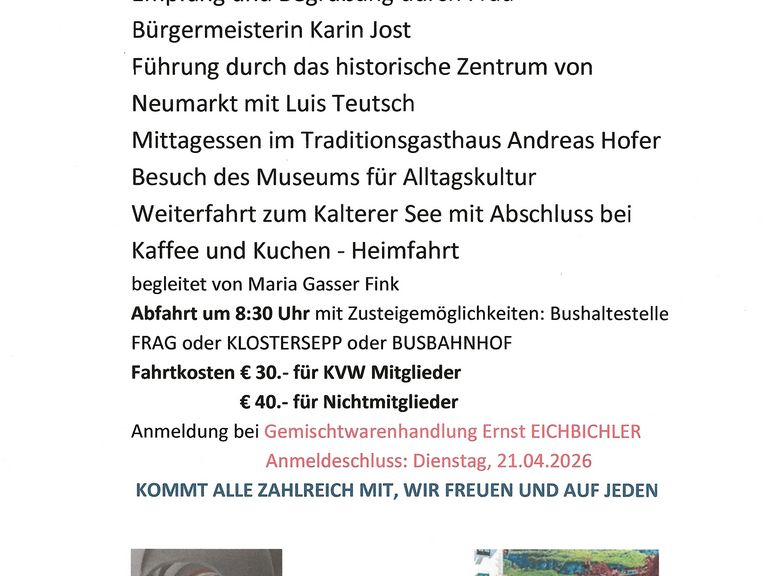 Tagesfahrt nach Neumarkt