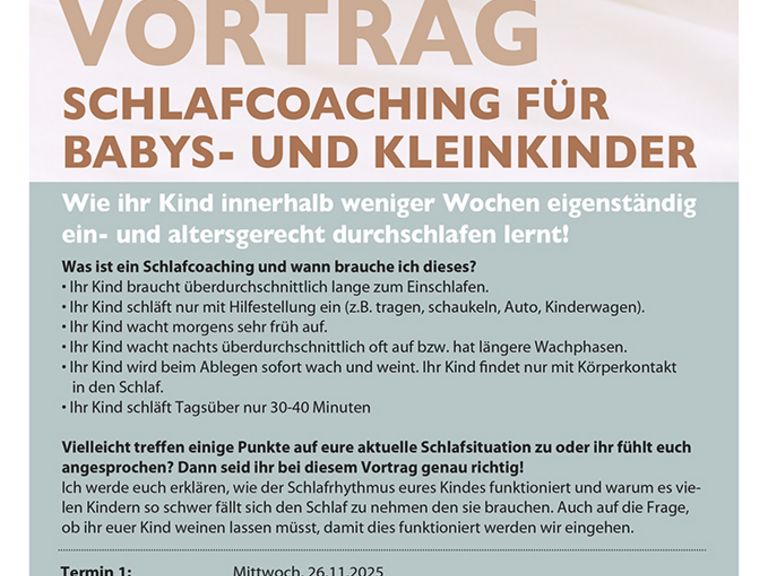 Vortrag - Schlafcoaching für Babys- und Kleinkinder 