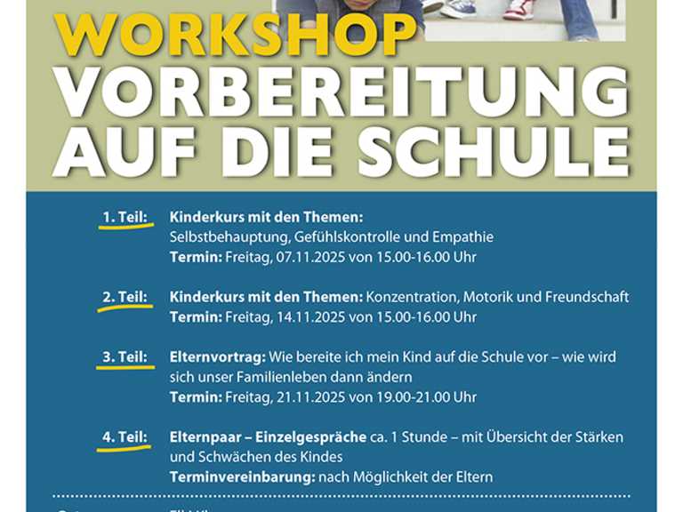 Workshop: „Vorbereitung auf die Schule“