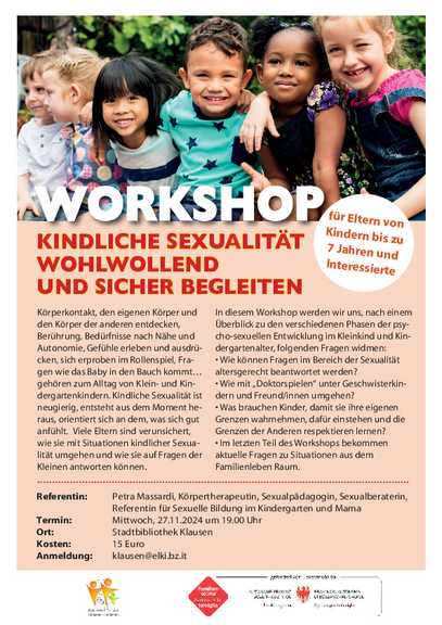 Workshop: „Kindliche Sexualität wohlwollend und sicher begleiten“