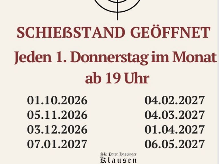 Schießstand Klausen geöffnet