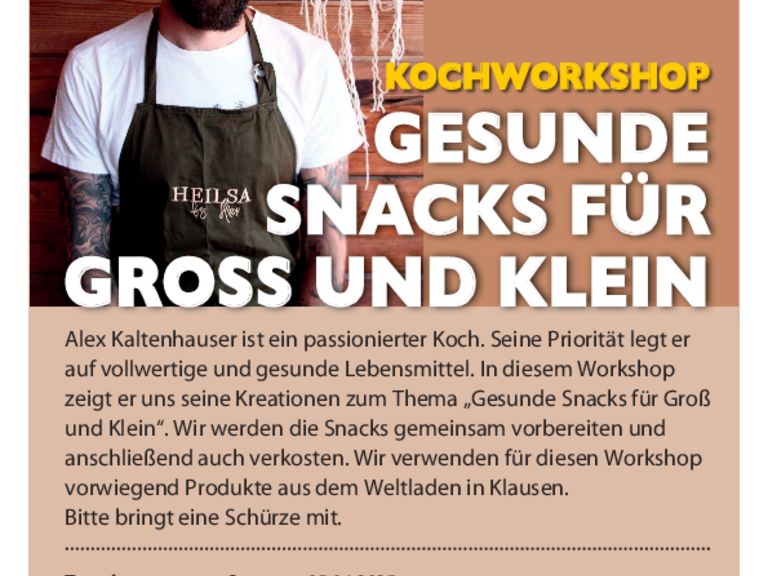 Laboratorio di cucina: "Spuntini salutari per grandi e piccini"