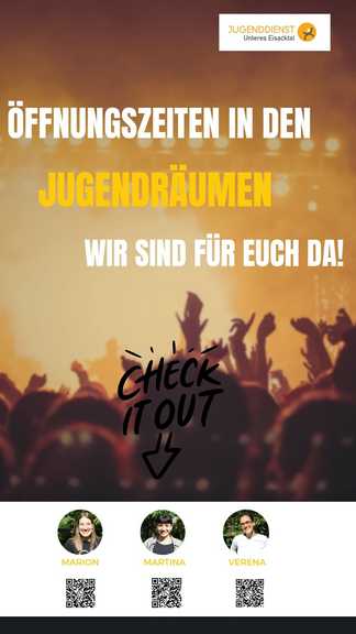 Öffnungszeit im Jugendraum Verdings