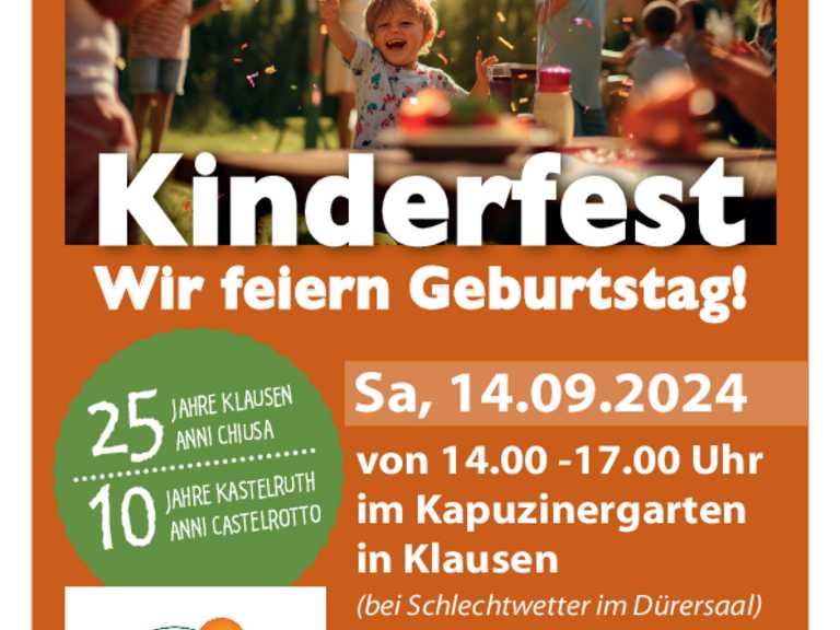 Kinderfest- Wir feiern 25 Jahre Elki Klausen und 10 Jahre Elki Kastelruth