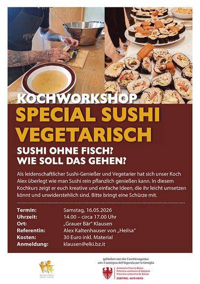 Kochworkshop:  "Special Sushi – vegetarisch“