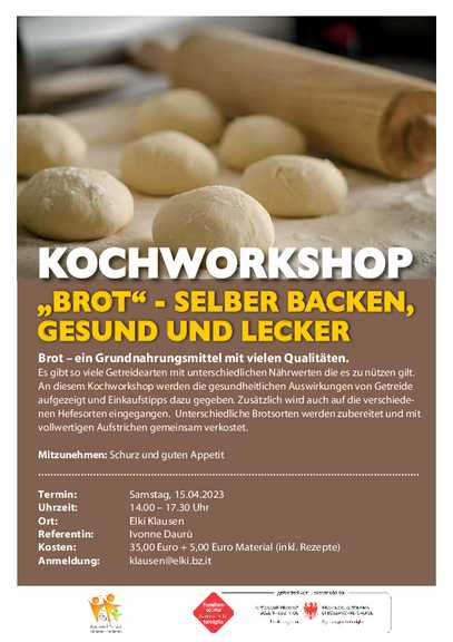 Kochworkshop: „Brot“- selber backen, gesund und lecker