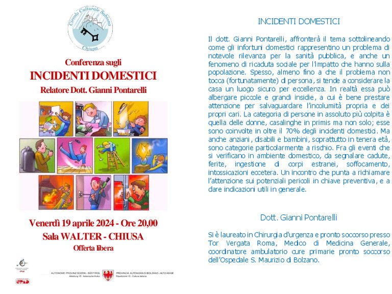 Conferenza sugli incidenti domestici con il dott. Gianni Pontarelli
