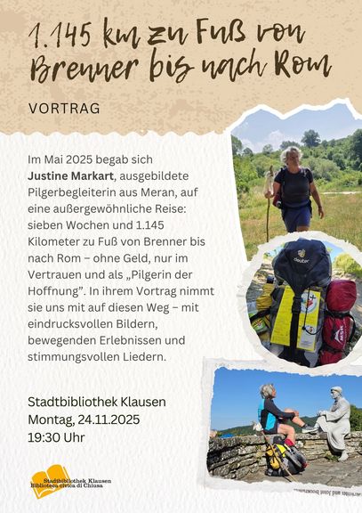Vortrag 1.145 km zu Fuß von Brenner bis nach Rom 