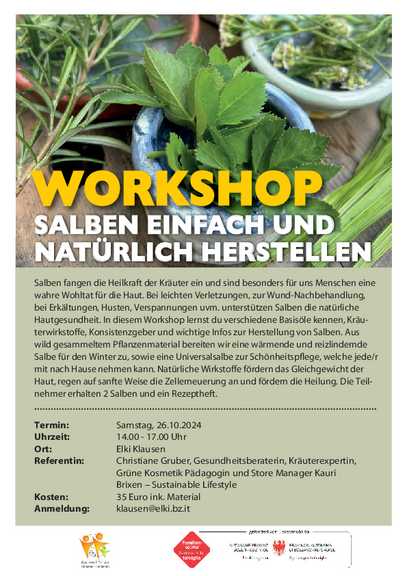 Workshop: Salben einfach und natürlich herstellen