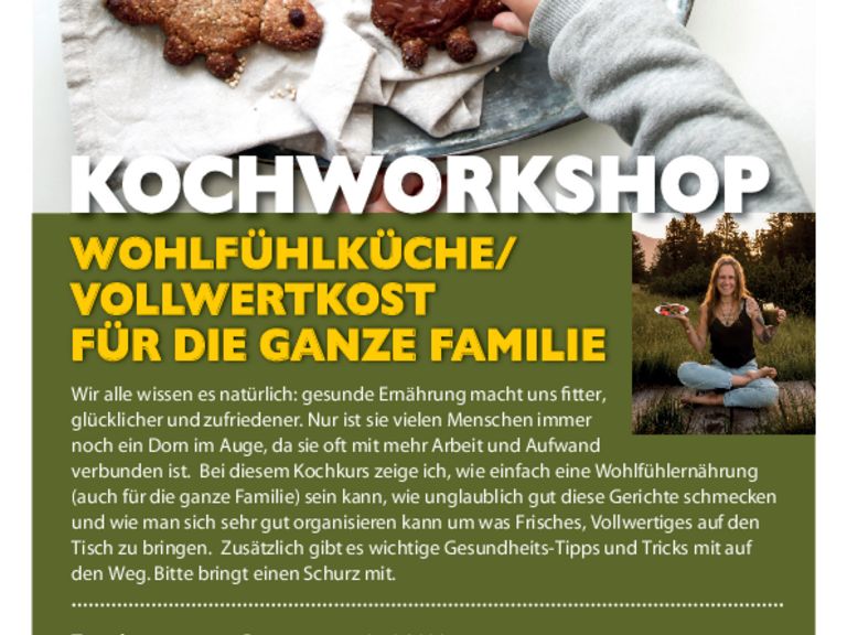 Kochworkshop: Wohlfühlküche/Vollwertkost für die ganze Familie